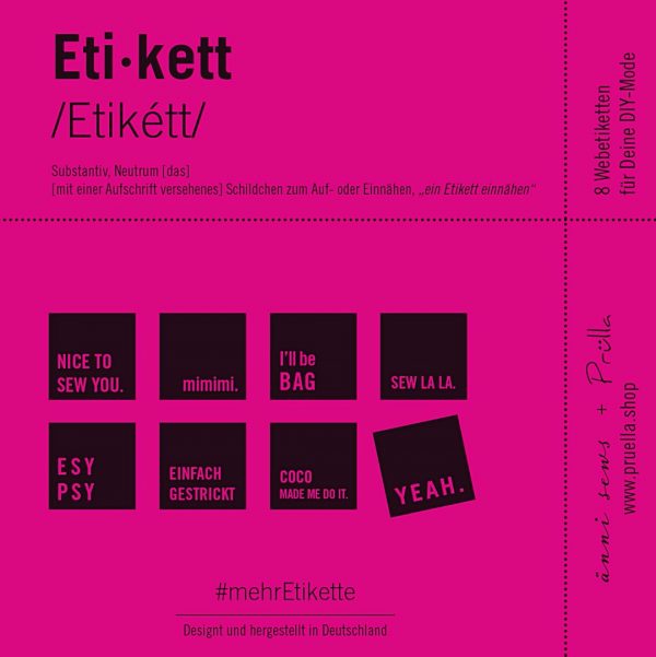 #mehrEtikette 2.Edition pink pruella aennisews naehzimmer mit herz onlineshop etiketten