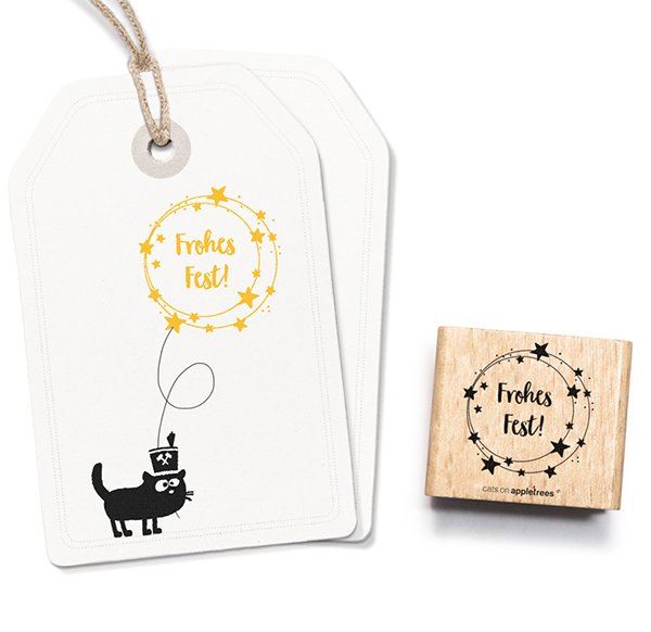 stempel frohes fest cats on appletrees naehzimmer mit herz onlineshop