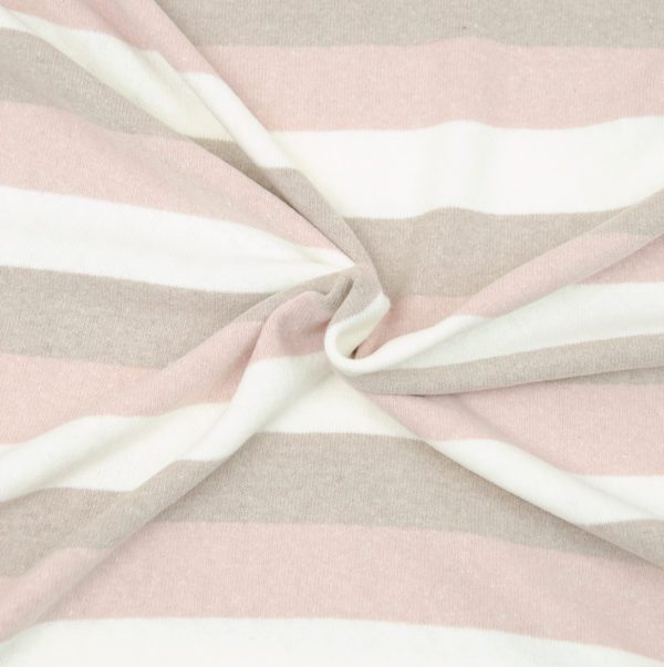 stoff strickstoff pluto streifen rosa grau weiss naehzimmer mit herz onlineshop