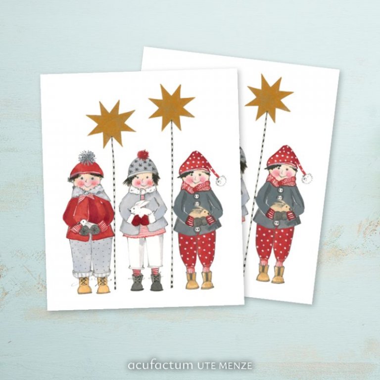 Patch Winterkinder Acufactum Naehzimmer mit Herz Onlineshop