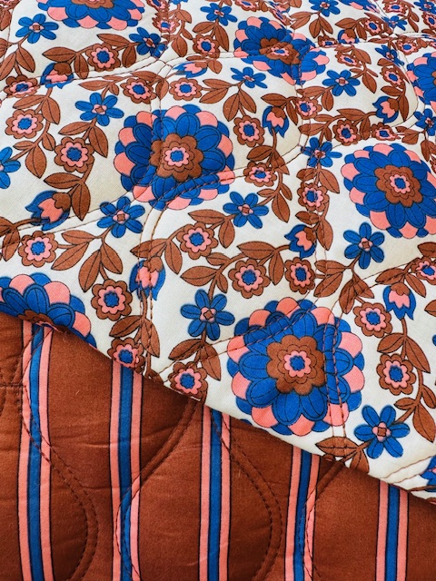 stoff steppstoff voila caramel kobaltblau naehzimmer mit herz onlineshop