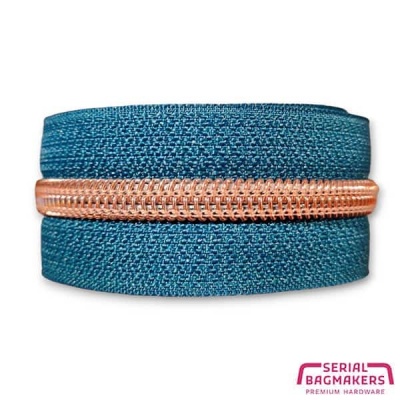 reissverschluss zipperzoo meeresblau-ros&eacute;gold naehzimmer mit herz onlineshop