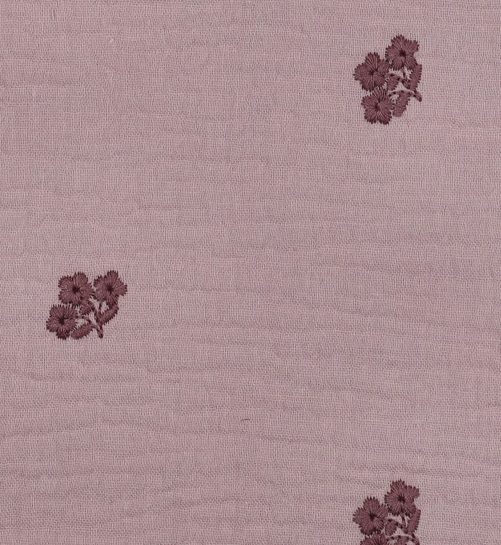 musselin double gauze stickerei blumen mauve naehzimmer mit herz onlineshop