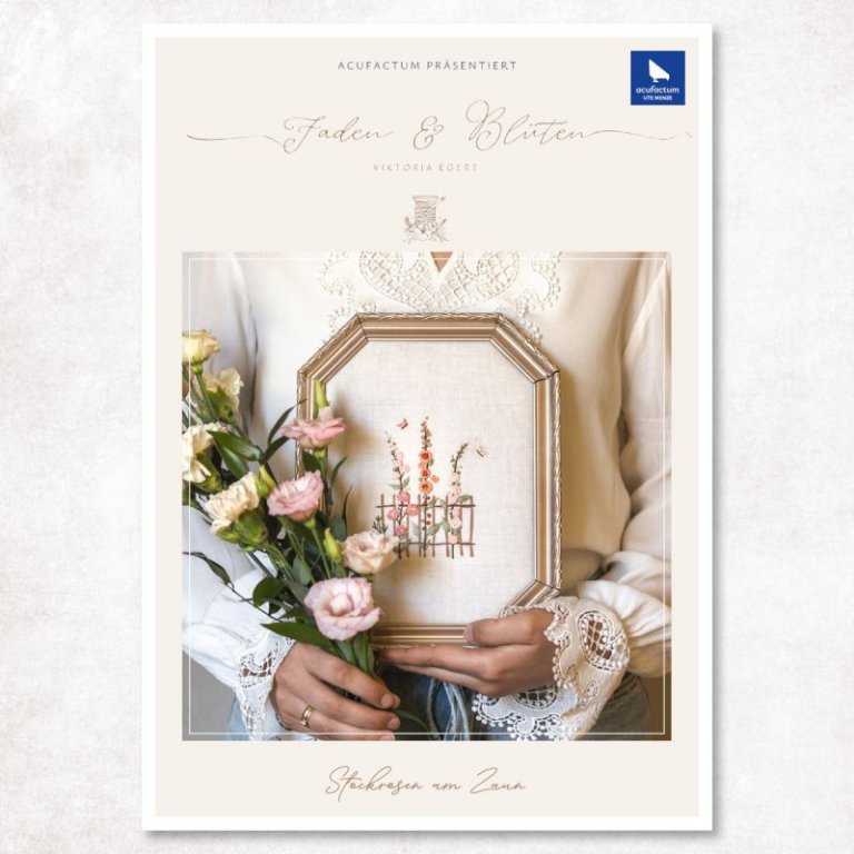 stickanleitung nadelmalerei stockrosen am zaun acufactum naehzimmer mit herz onlineshop