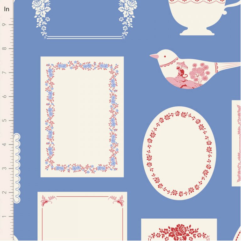 stoff baumwolle tilda something blue labels and ornaments blue naehzimmer mitherz onlineshop