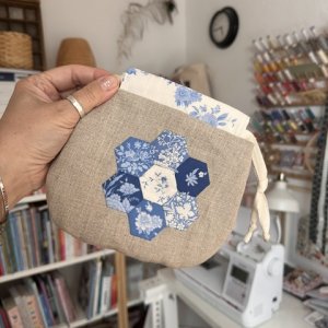 Materialset beutelchen grandmothers flower naehzimmer mit herz onlineshop