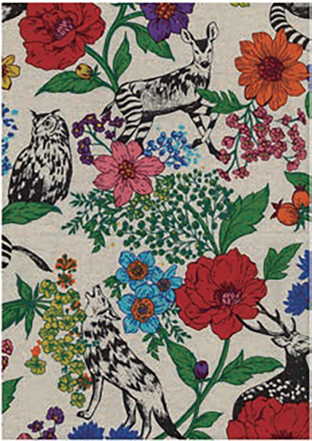 Stoff Canvas Echino Blumen Tiere naehzimmer mit herz onlineshop