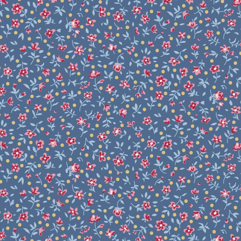 Stoff Baumwolle Mae Blue Naehzimmer mit Herz Onlineshop