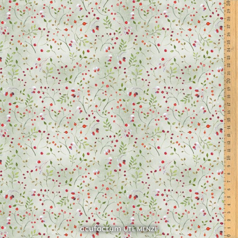 Stoff Baumwolle Mini Winterbeeren Acufactum Naehzimmer mit Herz Onlineshop
