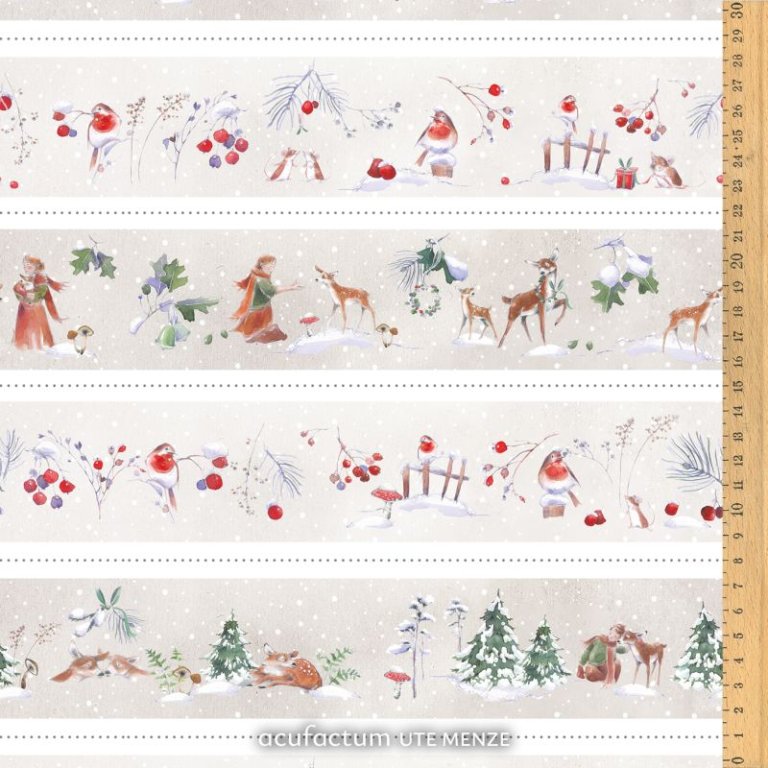 Stoff Baumwolle Streifen Winterzeit von Acufactum Naehzimmer mit Herz Onlineshop