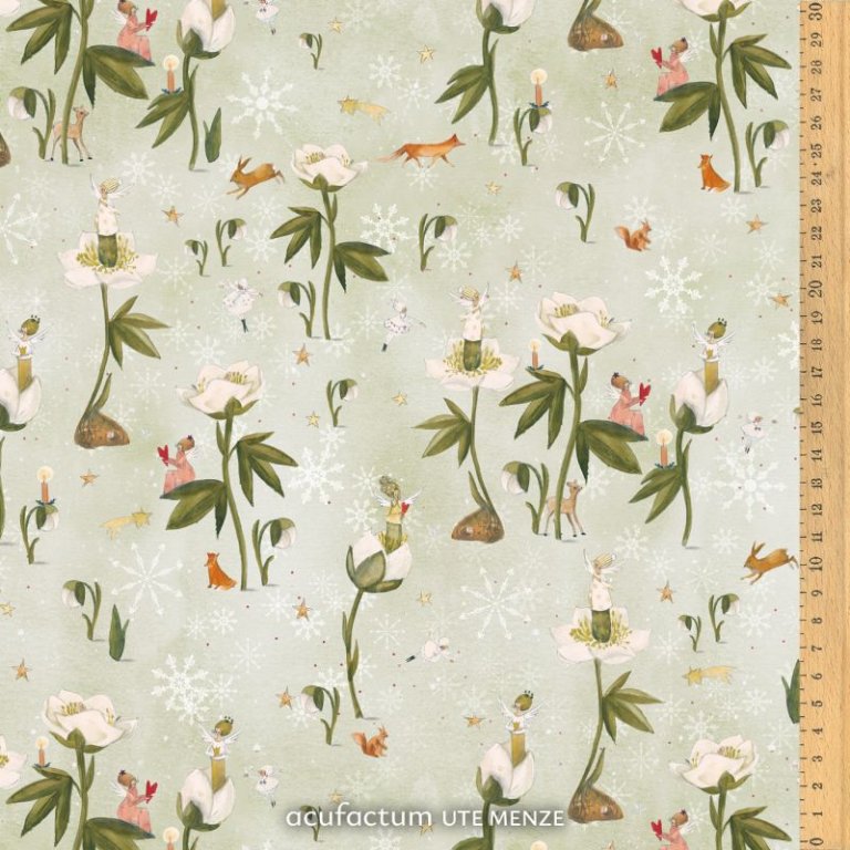 Stoff Baumwolle Christrosenengel acufactum naehzimmer mit herz onlineshop