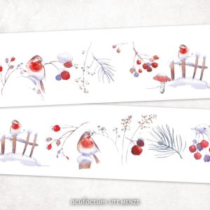 Webband Rotkehlchen im Schnee 40 mm breit acufactum naehzimmer mit herz onlineshop